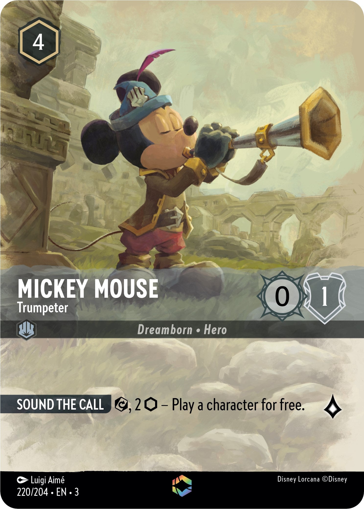 Mickey Mouse -Trumpeter (Alternate Art) (220/204) [Into the Inklands] Lorcana Single Disney    | Red Claw Gaming