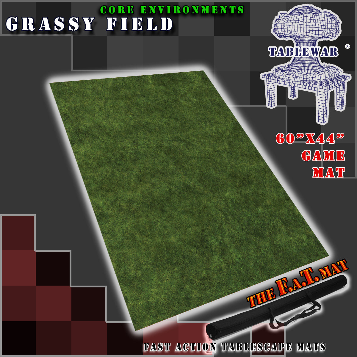 F.A.T. MATS: CORE ENVRNMNT GRASSY FIELD 60"X44" Gaming Mat F.A.T. Mats    | Red Claw Gaming