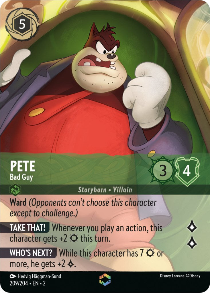 Pete - Bad Guy (Alternate Art) (209/204) [Rise of the Floodborn] Lorcana Single Disney    | Red Claw Gaming