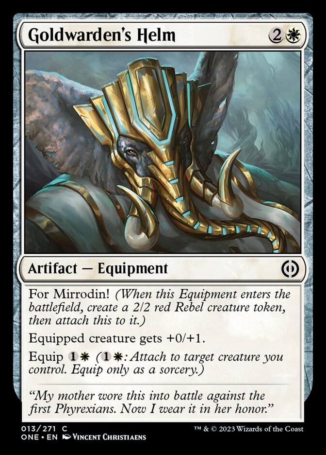 Goldwarden's Helm [Phyrexia: All Will Be One] MTG Single Magic: The Gathering    | Red Claw Gaming