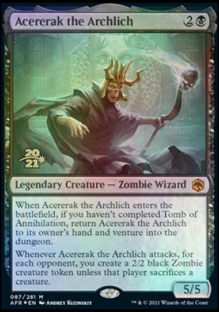Acererak the Archlich [Dungeons & Dragons: Adventures in the Forgotten Realms Prerelease Promos] MTG Single Magic: The Gathering    | Red Claw Gaming