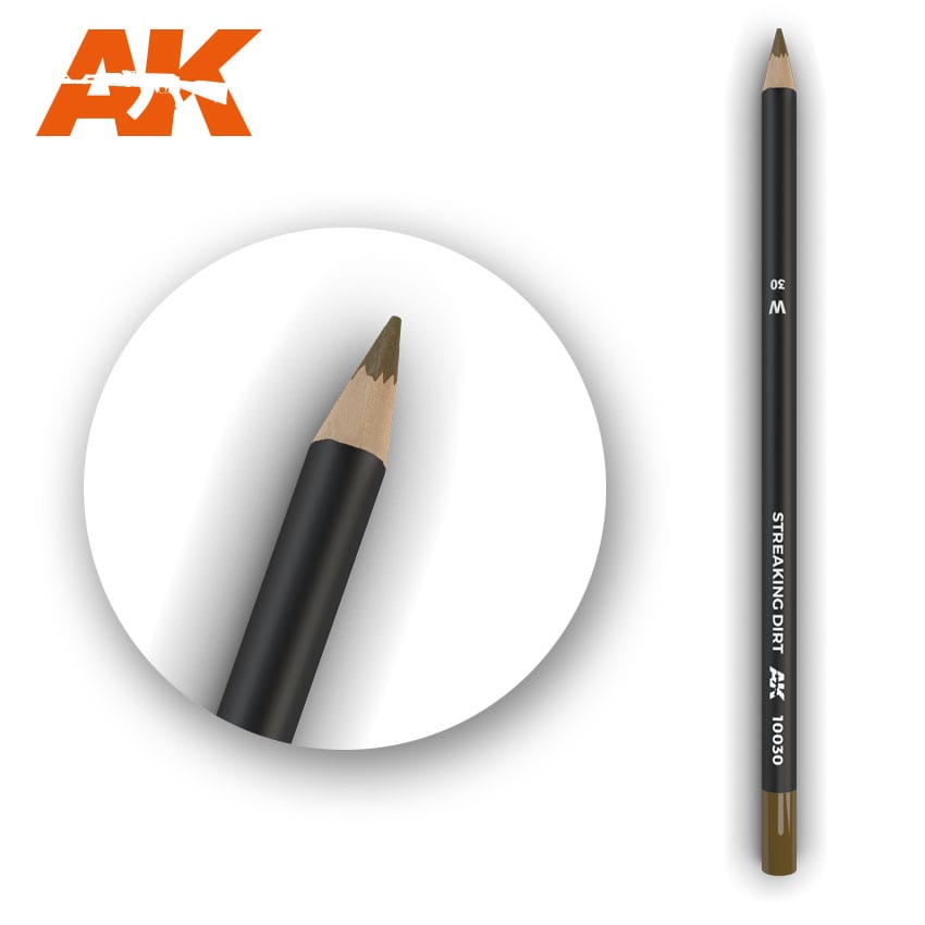 Watercolor Pencil Streaking Dirt AK10030 Watercolor Pencil AK INTERACTIVE    | Red Claw Gaming