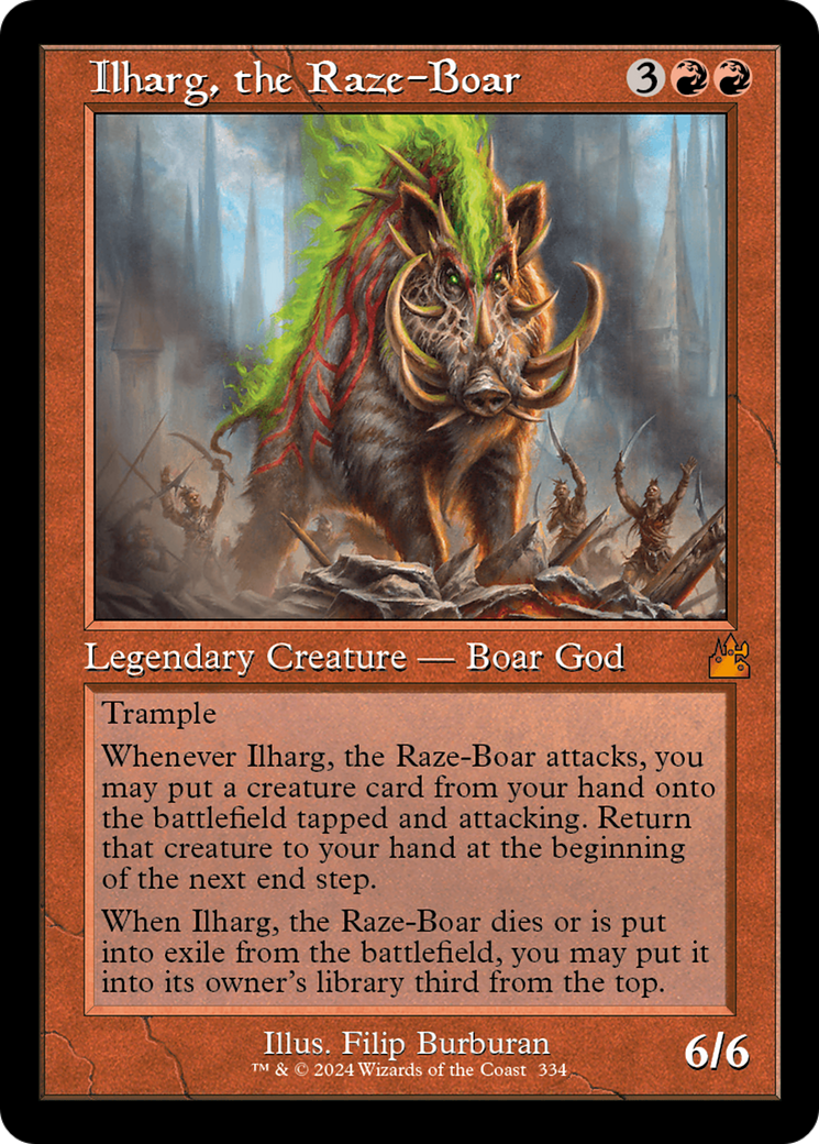 Ilharg, the Raze-Boar (Retro Frame) [Ravnica Remastered] MTG Single Magic: The Gathering    | Red Claw Gaming