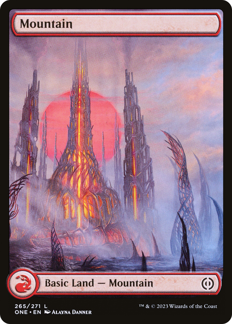 Mountain (265) (Full-Art) [Phyrexia: All Will Be One] MTG Single Magic: The Gathering    | Red Claw Gaming