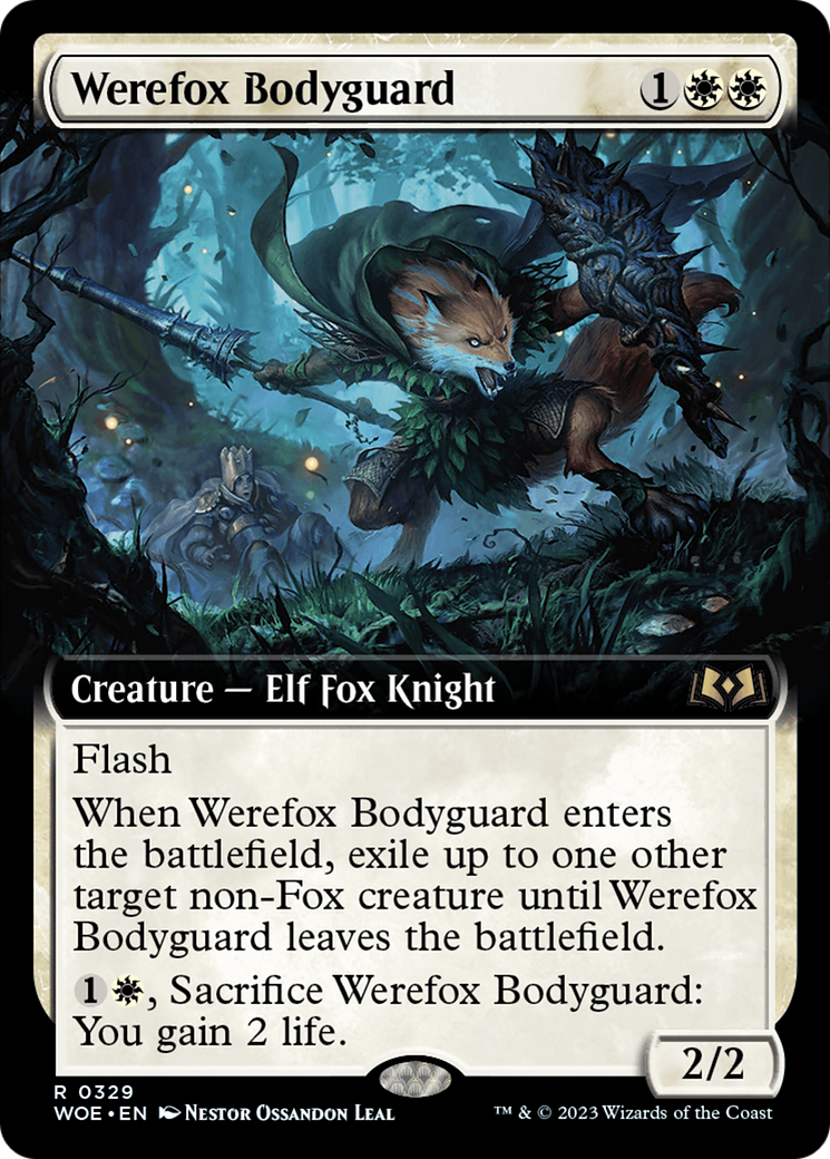 Werefox Bodyguard (Extended Art) [Wilds of Eldraine] MTG Single Magic: The Gathering    | Red Claw Gaming