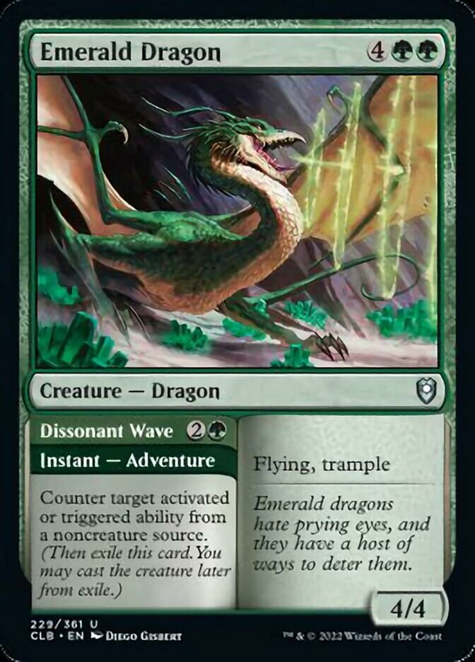 Emerald Dragon // Dissonant Wave [Commander Legends: Battle for Baldur's Gate] MTG Single Magic: The Gathering    | Red Claw Gaming