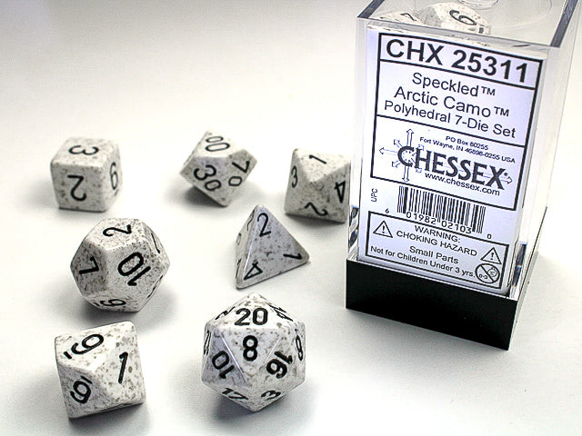Speckled Arctic Camo 7-Die Set Dice Chessex    | Red Claw Gaming