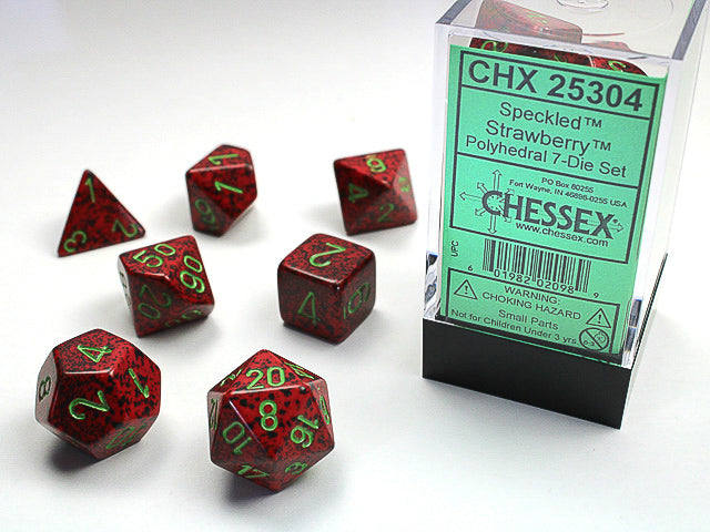 Speckled Strawberry 7-Die Set Dice Chessex    | Red Claw Gaming