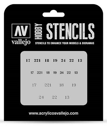 HOBBY STENCIL SOVIET NUMBERS WWII Vallejo Stencil Vallejo    | Red Claw Gaming