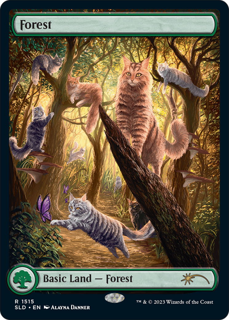 Forest (1515) [Secret Lair Commander Deck: Raining Cats and Dogs] MTG Single Magic: The Gathering | Red Claw Gaming