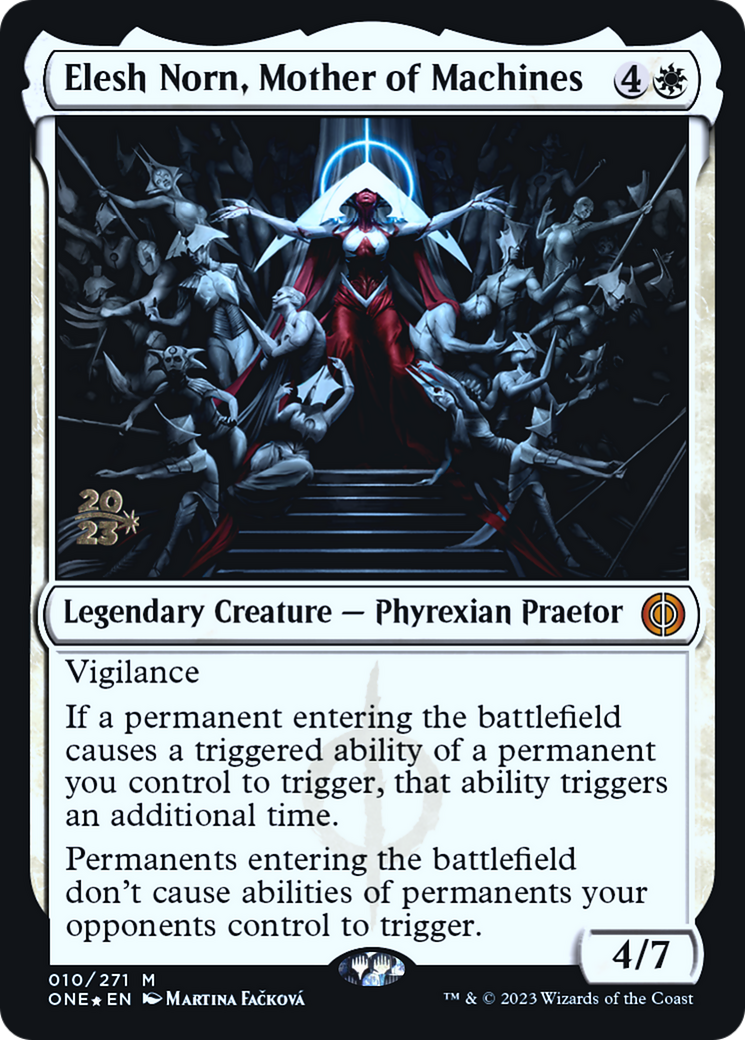 Elesh Norn, Mother of Machines [Phyrexia: All Will Be One Prerelease Promos] MTG Single Magic: The Gathering | Red Claw Gaming