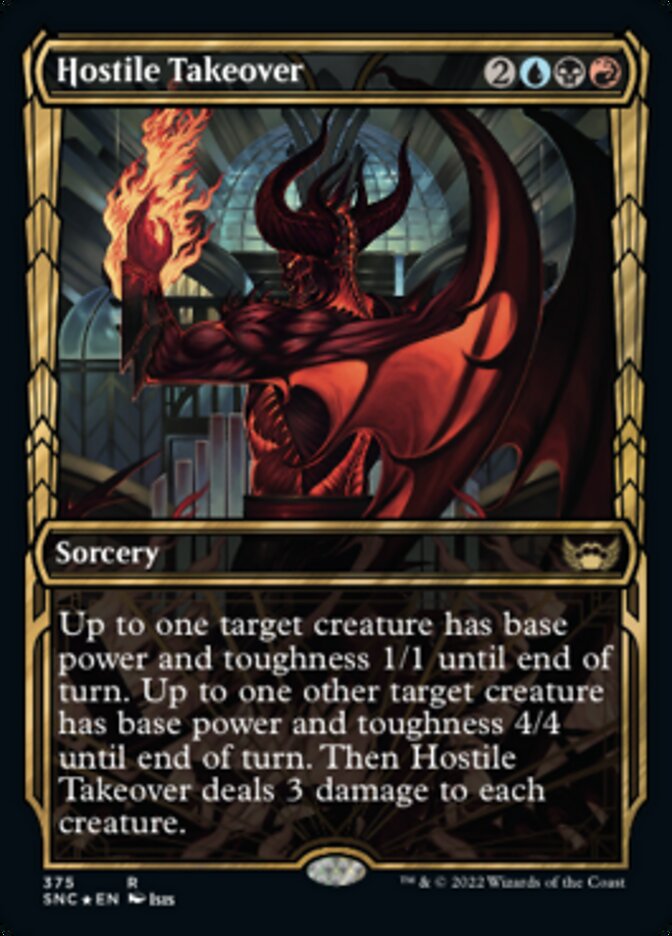 Hostile Takeover (Showcase Golden Age Gilded Foil) [Streets of New Capenna] MTG Single Magic: The Gathering | Red Claw Gaming