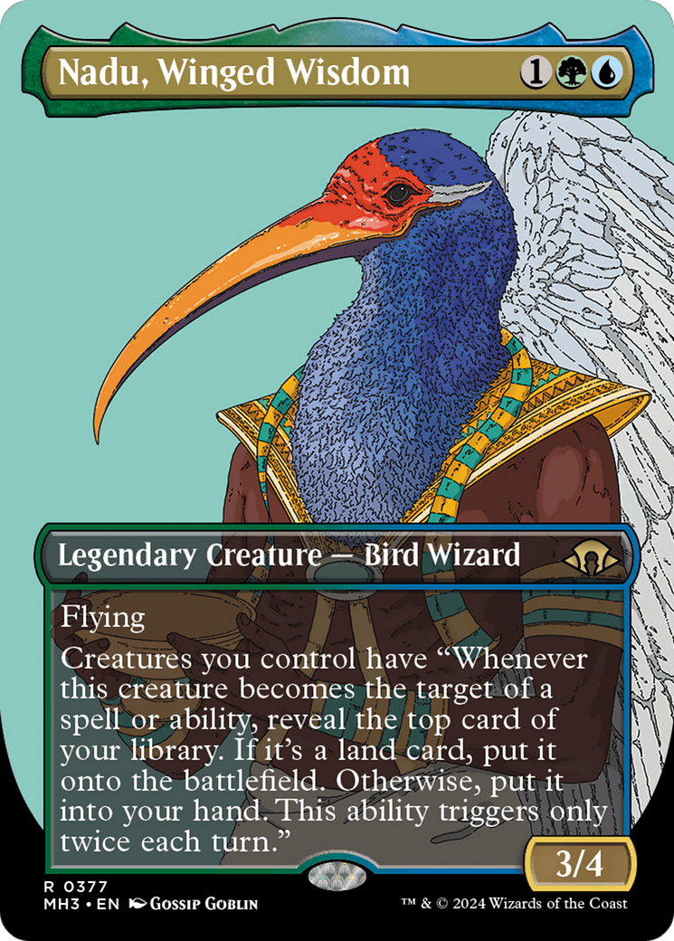 Nadu, Winged Wisdom (Borderless) [Modern Horizons 3] MTG Single Magic: The Gathering | Red Claw Gaming