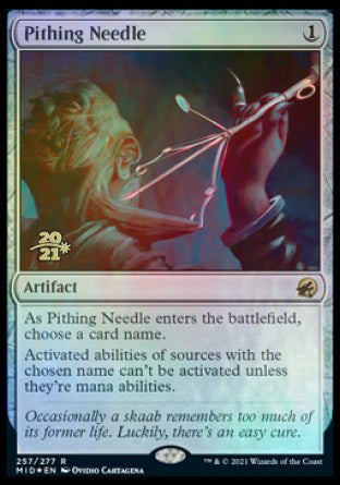 Pithing Needle [Innistrad: Midnight Hunt Prerelease Promos] MTG Single Magic: The Gathering | Red Claw Gaming