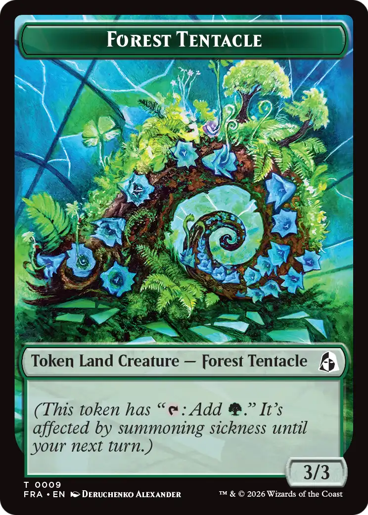 Dragon // Forest Tentacle Double-Sided Token [Reality Fracture Tokens] | Red Claw Gaming