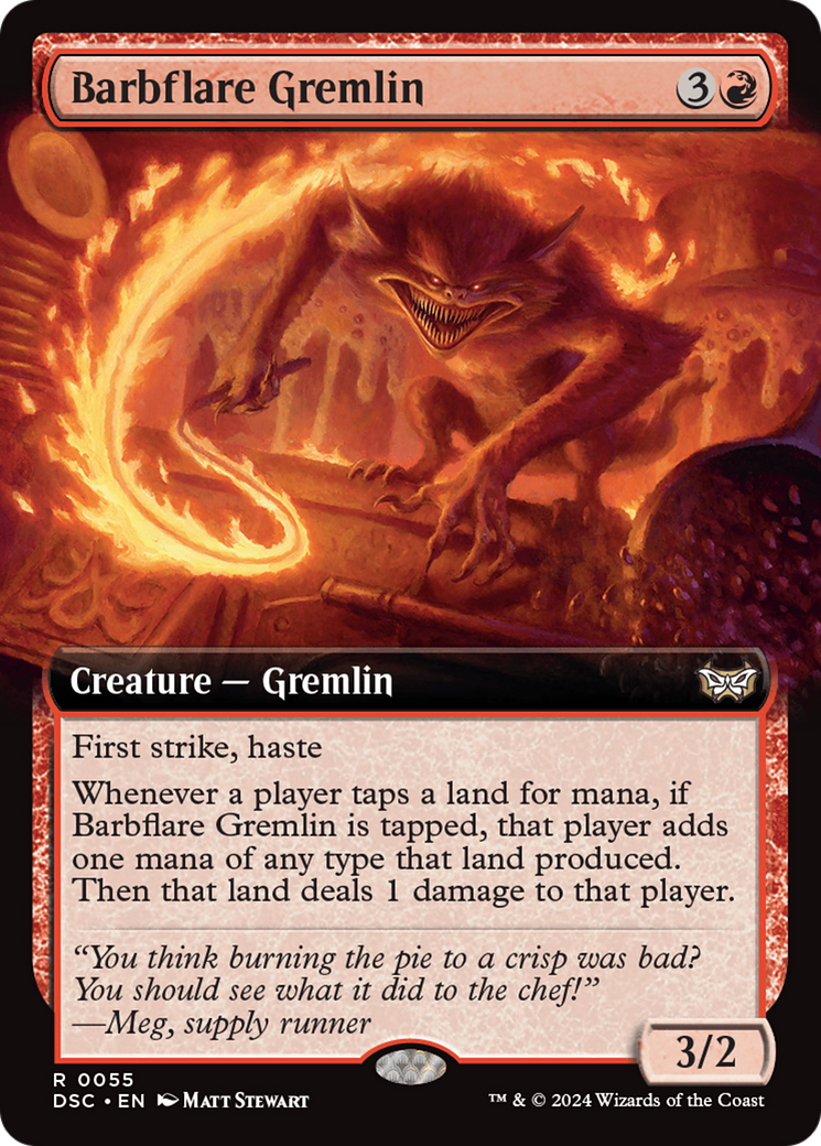 Barbflare Gremlin (Extended Art) [Duskmourn: House of Horror Commander] MTG Single Magic: The Gathering | Red Claw Gaming