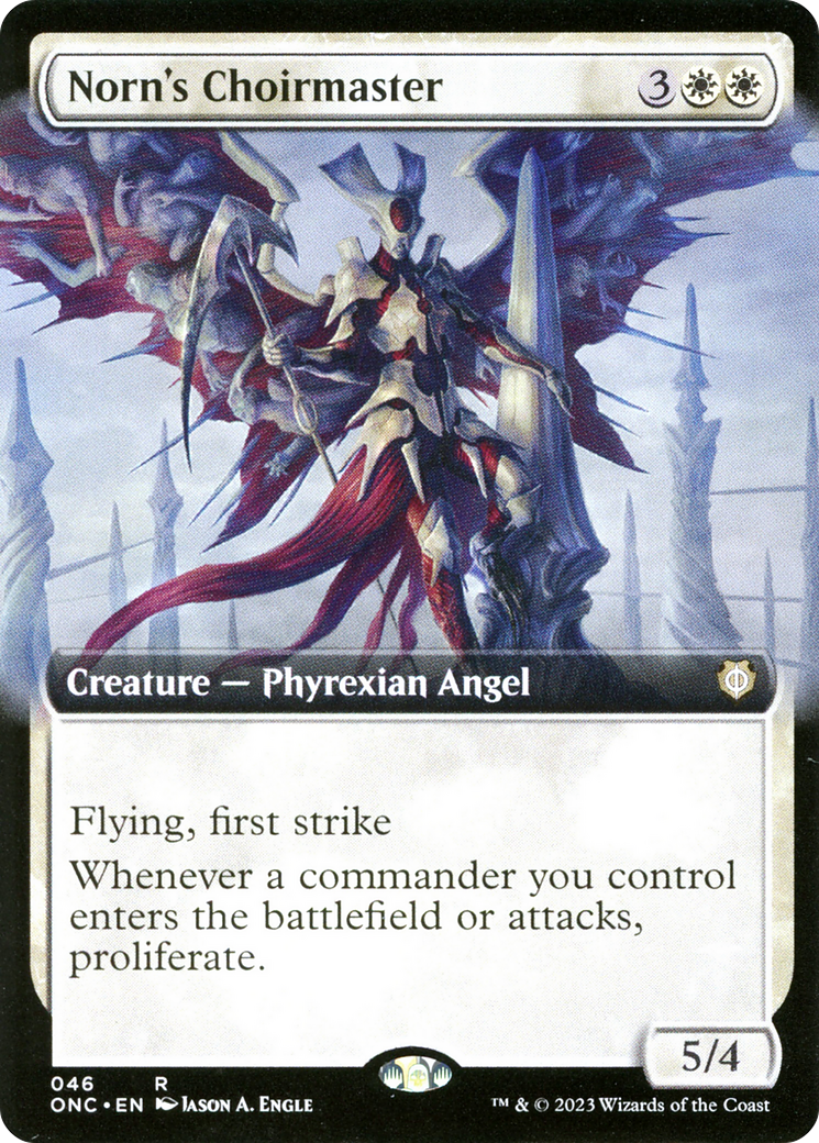 Norn's Choirmaster (Extended Art) [Phyrexia: All Will Be One Commander] MTG Single Magic: The Gathering | Red Claw Gaming