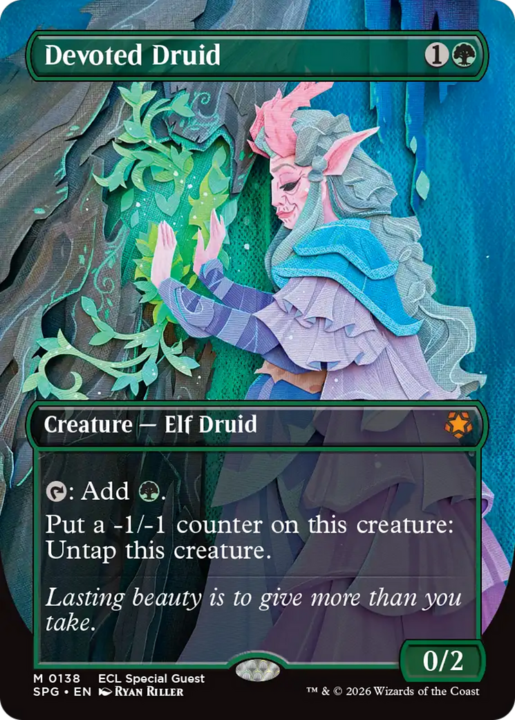 Devoted Druid (Borderless) [Lorwyn Eclipsed Special Guests] MTG Single Magic: The Gathering | Red Claw Gaming