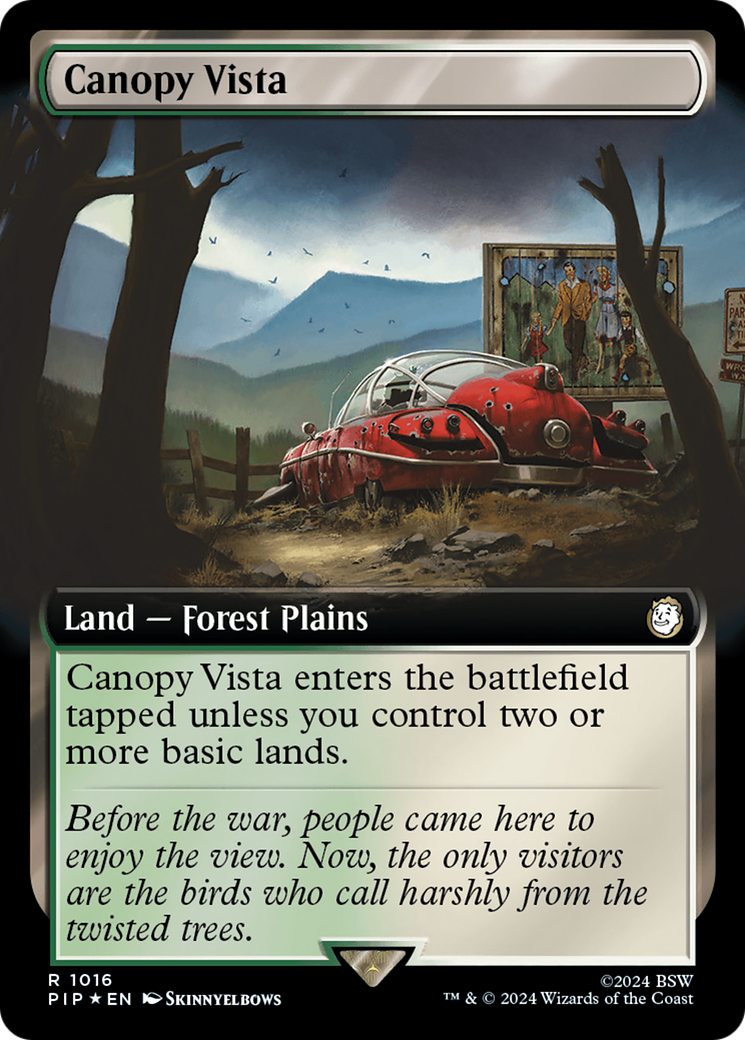 Canopy Vista (Extended Art) (Surge Foil) [Fallout] MTG Single Magic: The Gathering | Red Claw Gaming
