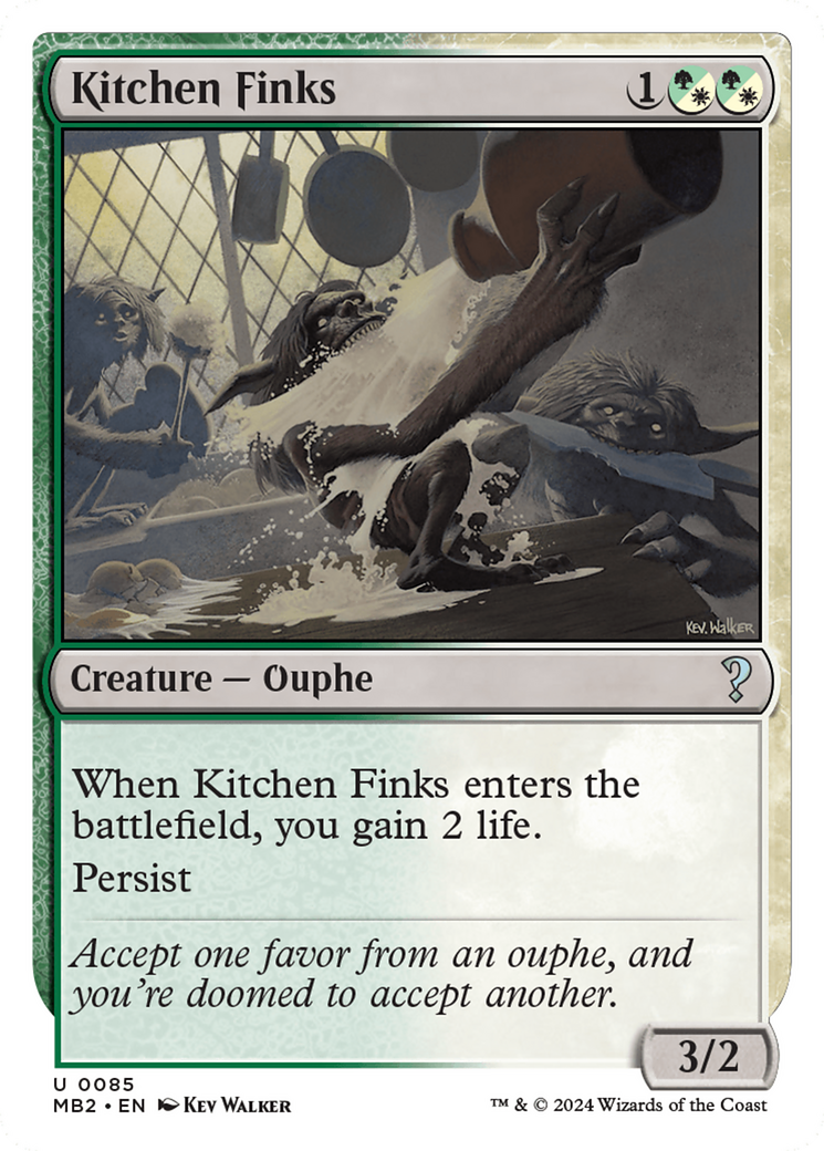 Kitchen Finks (White Border) [Mystery Booster 2] MTG Single Magic: The Gathering | Red Claw Gaming