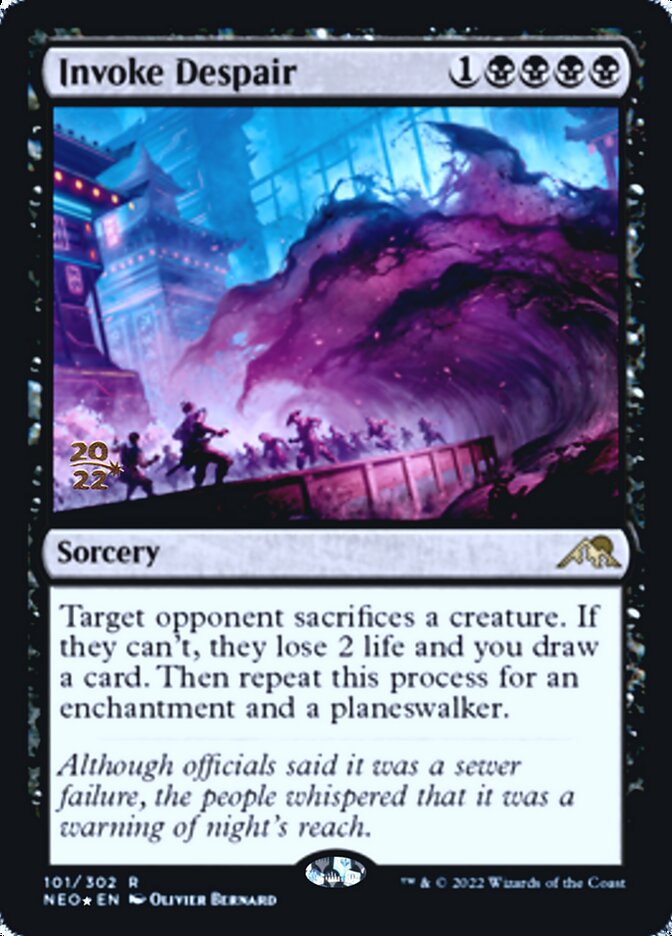 Invoke Despair [Kamigawa: Neon Dynasty Prerelease Promos] MTG Single Magic: The Gathering | Red Claw Gaming
