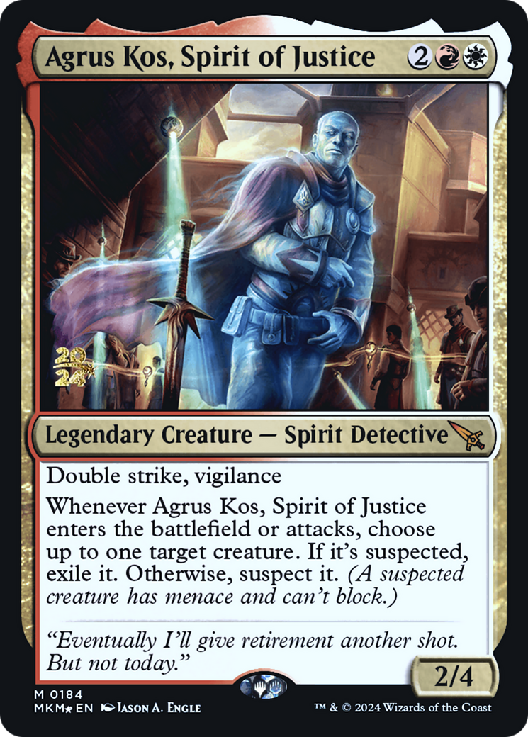 Agrus Kos, Spirit of Justice [Murders at Karlov Manor Prerelease Promos] MTG Single Magic: The Gathering    | Red Claw Gaming