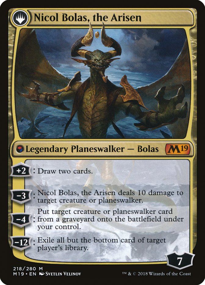 Nicol Bolas, the Ravager // Nicol Bolas, the Arisen [Core Set 2019] MTG Single Magic: The Gathering | Red Claw Gaming
