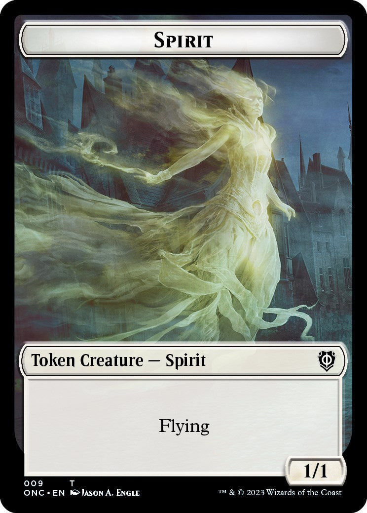 Human // Spirit Double-Sided Token [Phyrexia: All Will Be One Commander Tokens] MTG Single Magic: The Gathering | Red Claw Gaming