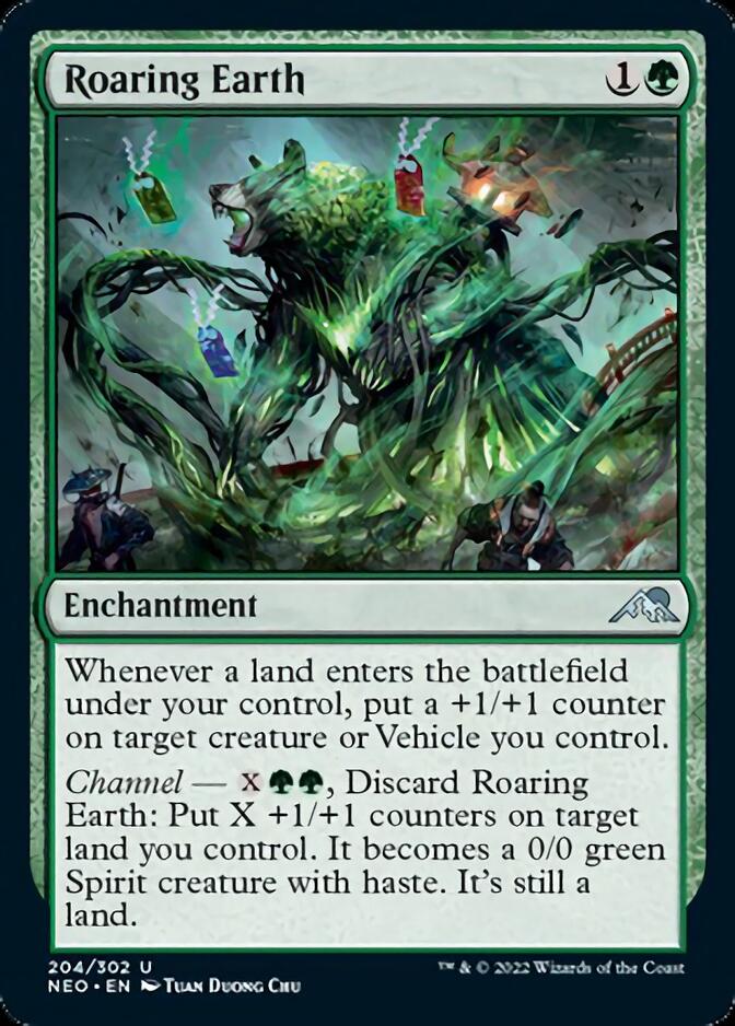 Roaring Earth [Kamigawa: Neon Dynasty] MTG Single Magic: The Gathering    | Red Claw Gaming