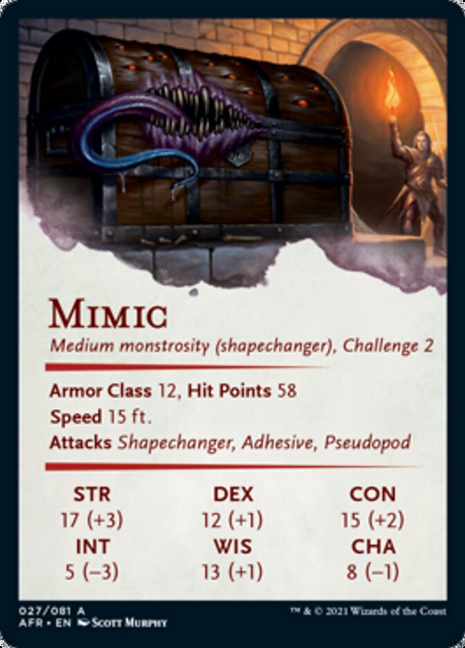 Mimic Art Card [Dungeons & Dragons: Adventures in the Forgotten Realms Art Series] MTG Single Magic: The Gathering | Red Claw Gaming