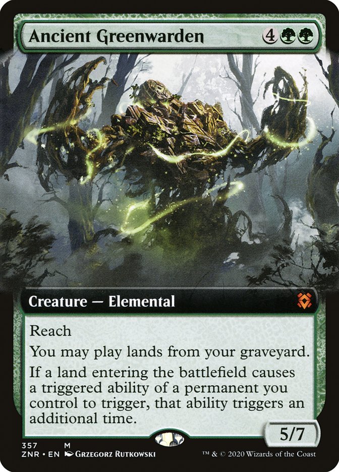 Ancient Greenwarden (Extended Art) [Zendikar Rising] MTG Single Magic: The Gathering | Red Claw Gaming