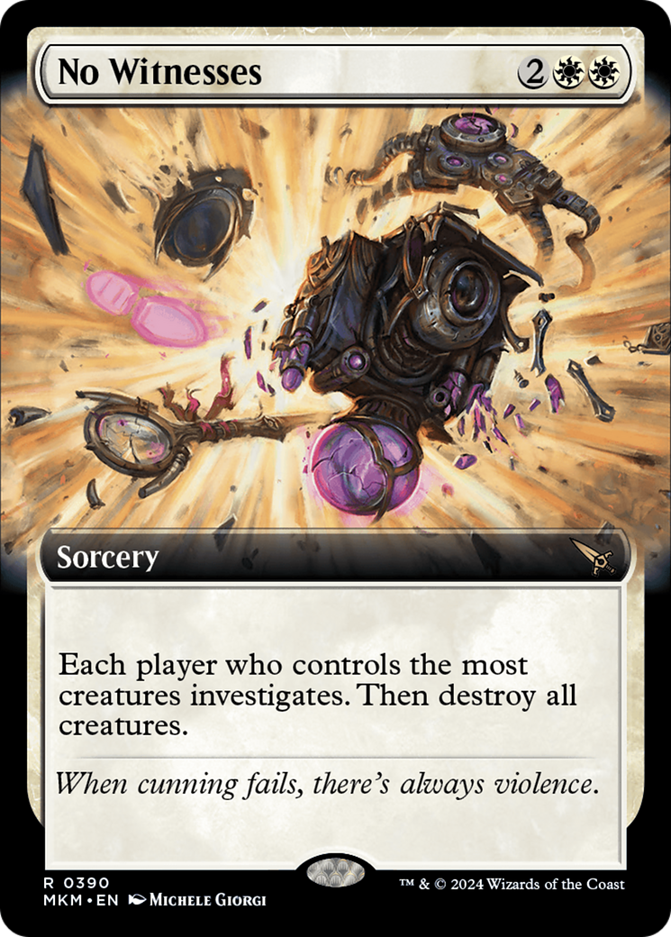 No Witnesses (Extended Art) [Murders at Karlov Manor] MTG Single Magic: The Gathering    | Red Claw Gaming