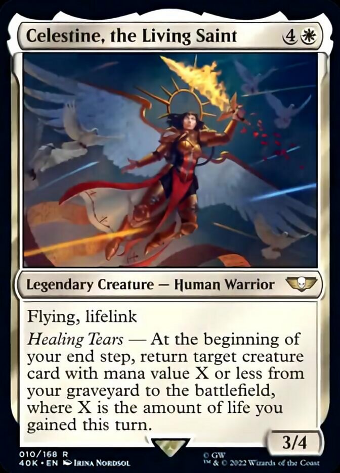 Celestine, the Living Saint (Surge Foil) [Warhammer 40,000] MTG Single Magic: The Gathering | Red Claw Gaming