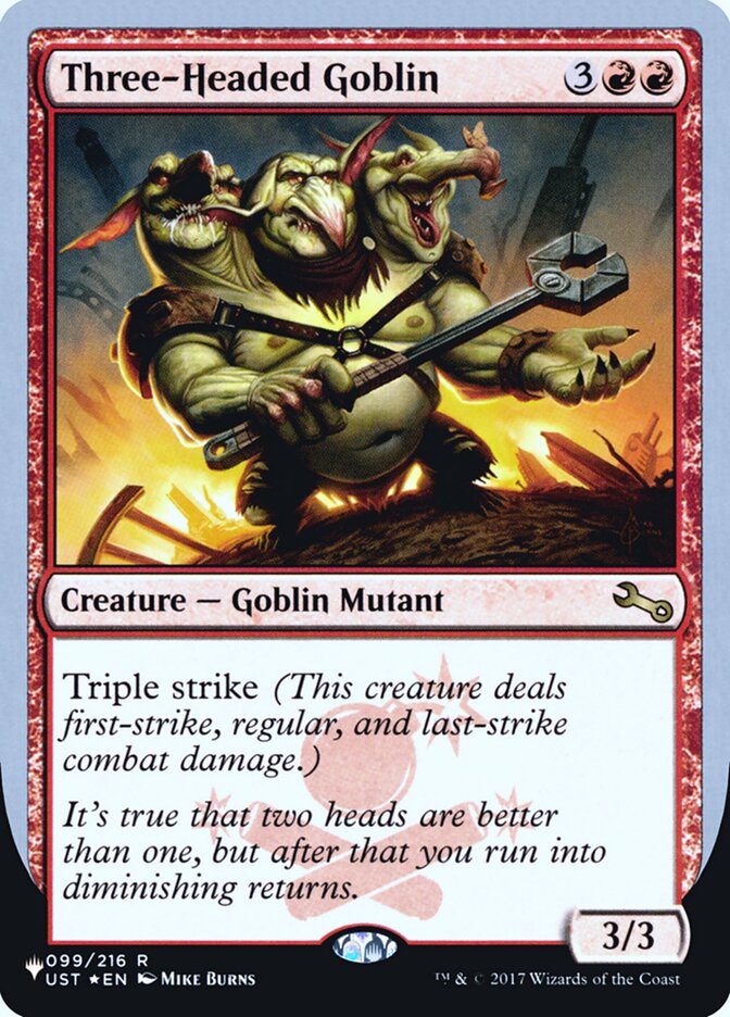Three-Headed Goblin (Unfinity Foil Edition) [The List] MTG Single Magic: The Gathering | Red Claw Gaming