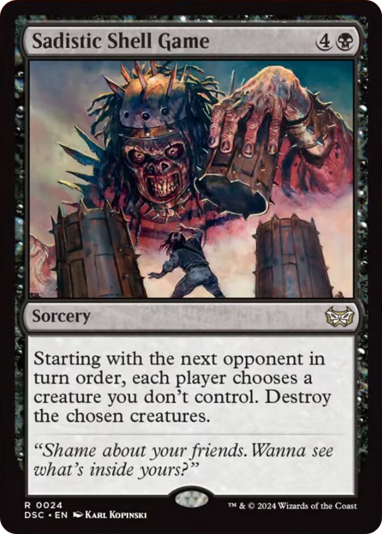 Sadistic Shell Game [Duskmourn: House of Horror Commander] MTG Single Magic: The Gathering | Red Claw Gaming