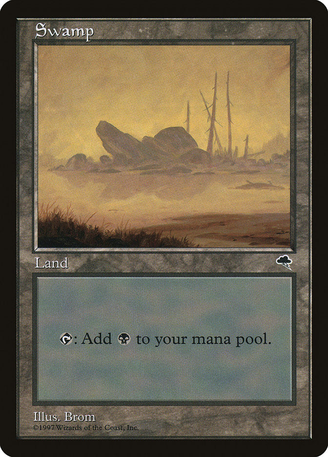 Swamp (Large Jutting Stone) [Tempest] MTG Single Magic: The Gathering | Red Claw Gaming