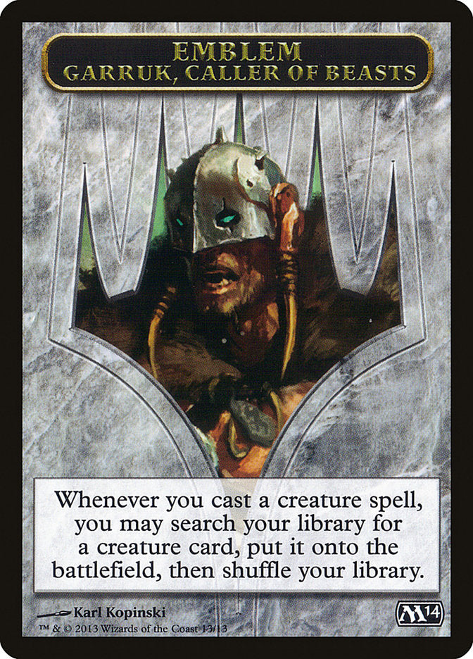 Garruk, Caller of Beasts Emblem [Magic 2014 Tokens] MTG Single Magic: The Gathering | Red Claw Gaming