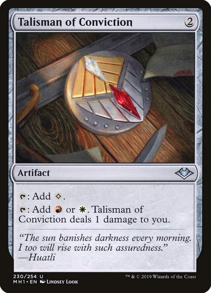 Talisman of Conviction [Modern Horizons] MTG Single Magic: The Gathering    | Red Claw Gaming
