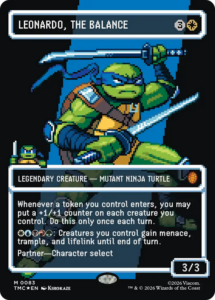 Leonardo, the Balance (0083) (Borderless) (Surge Foil) [Teenage Mutant Ninja Turtles Commander] MTG Single Magic: The Gathering | Red Claw Gaming