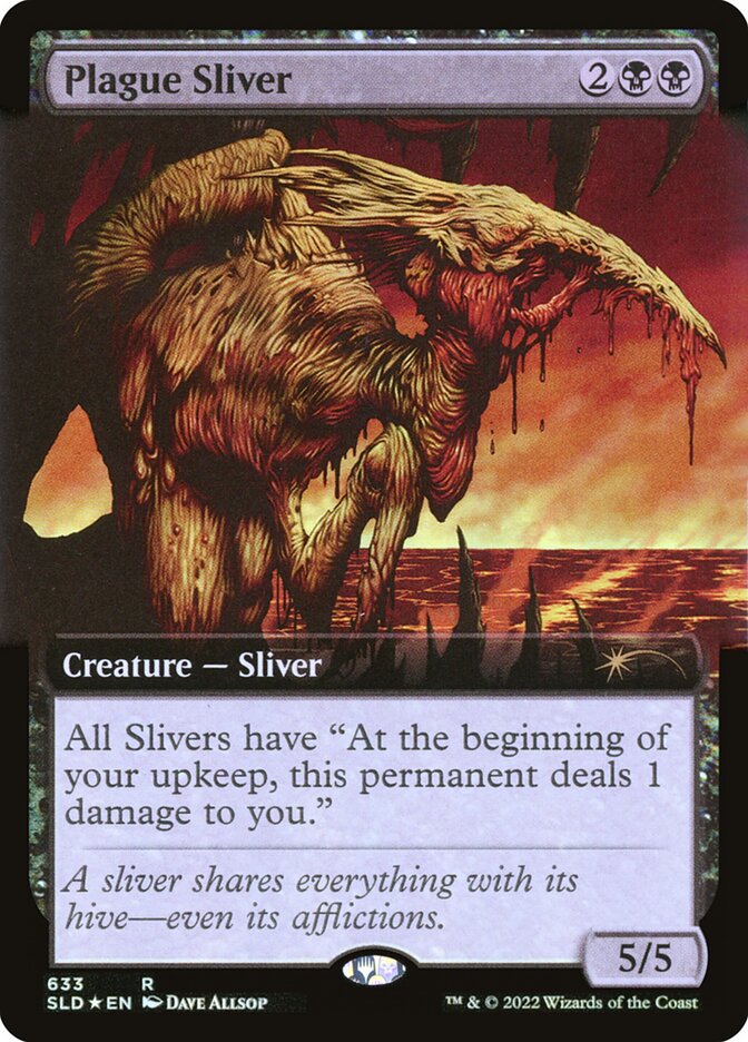 Plague Sliver (Extended Art) (Step-and-Compleat Foil) [Secret Lair Drop Promos] MTG Single Magic: The Gathering | Red Claw Gaming