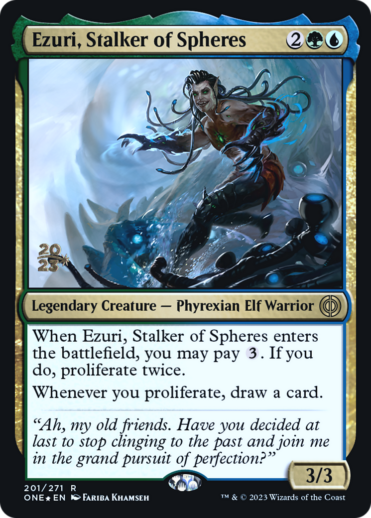 Ezuri, Stalker of Spheres [Phyrexia: All Will Be One Prerelease Promos] MTG Single Magic: The Gathering | Red Claw Gaming