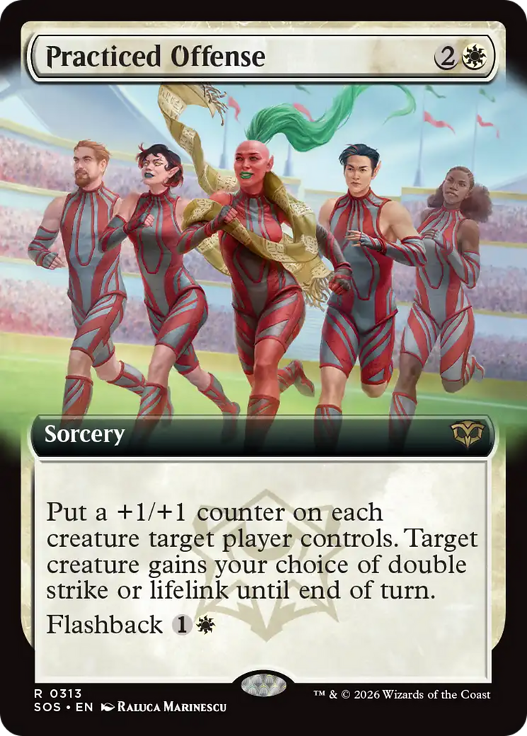 Practiced Offense (Extended Art) [Secrets of Strixhaven] MTG Single Magic: The Gathering | Red Claw Gaming