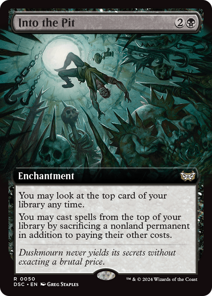 Into the Pit (Extended Art) [Duskmourn: House of Horror Commander] MTG Single Magic: The Gathering | Red Claw Gaming