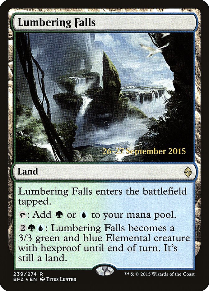 Lumbering Falls [Battle for Zendikar Prerelease Promos] MTG Single Magic: The Gathering | Red Claw Gaming