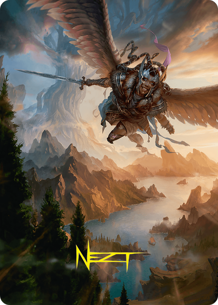 Youthful Valkyrie Art Card (28/54) (Gold-Stamped Signature) [Foundations Art Series] MTG Single Magic: The Gathering | Red Claw Gaming