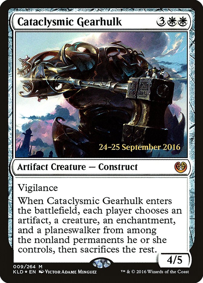 Cataclysmic Gearhulk [Kaladesh Prerelease Promos] MTG Single Magic: The Gathering | Red Claw Gaming