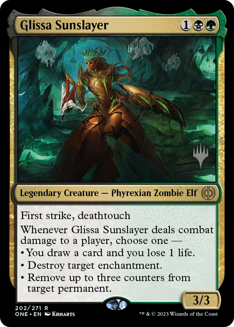 Glissa Sunslayer (Promo Pack) [Phyrexia: All Will Be One Promos] MTG Single Magic: The Gathering | Red Claw Gaming