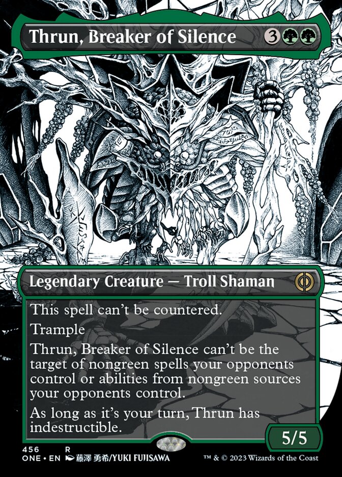 Thrun, Breaker of Silence (Borderless Manga Step-and-Compleat Foil) [Phyrexia: All Will Be One] MTG Single Magic: The Gathering | Red Claw Gaming