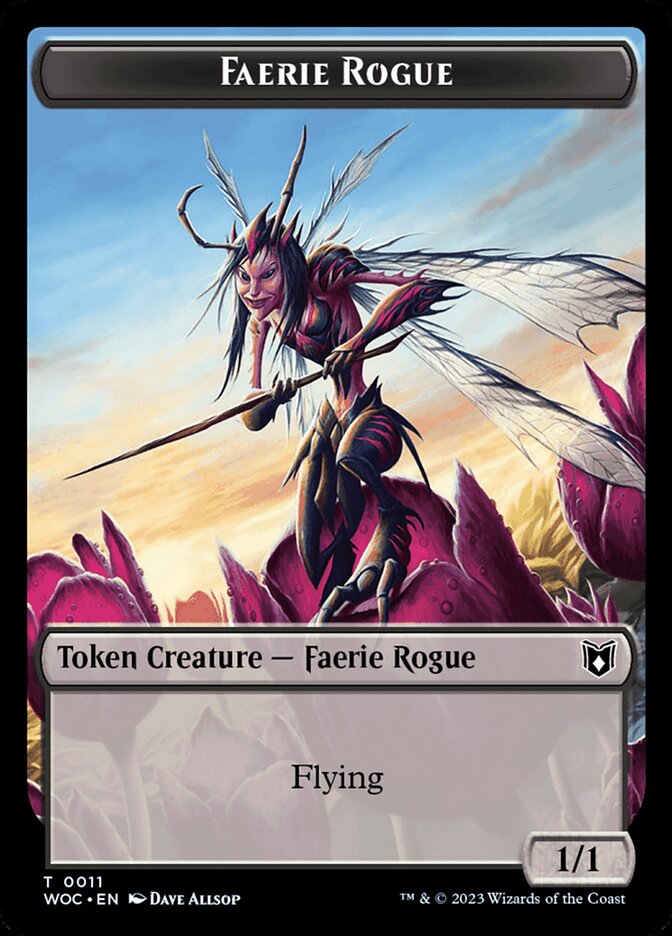 Faerie Rogue // Faerie (0011) Double-Sided Token [Wilds of Eldraine Commander Tokens] MTG Single Magic: The Gathering | Red Claw Gaming