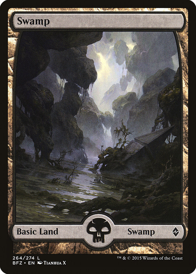 Swamp (264) (Full Art) [Battle for Zendikar] MTG Single Magic: The Gathering | Red Claw Gaming